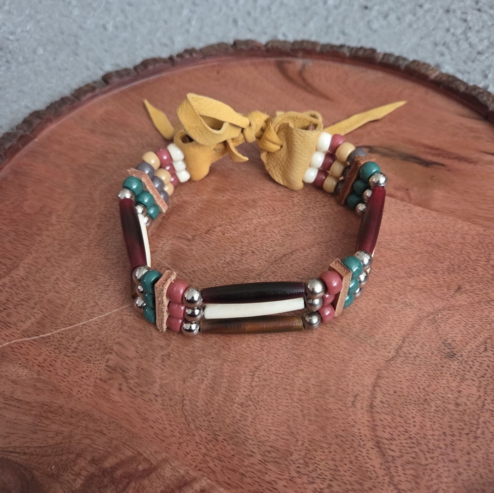 Native American Beaded Choker Necklace Southwestern Artsy Boho Western Festival